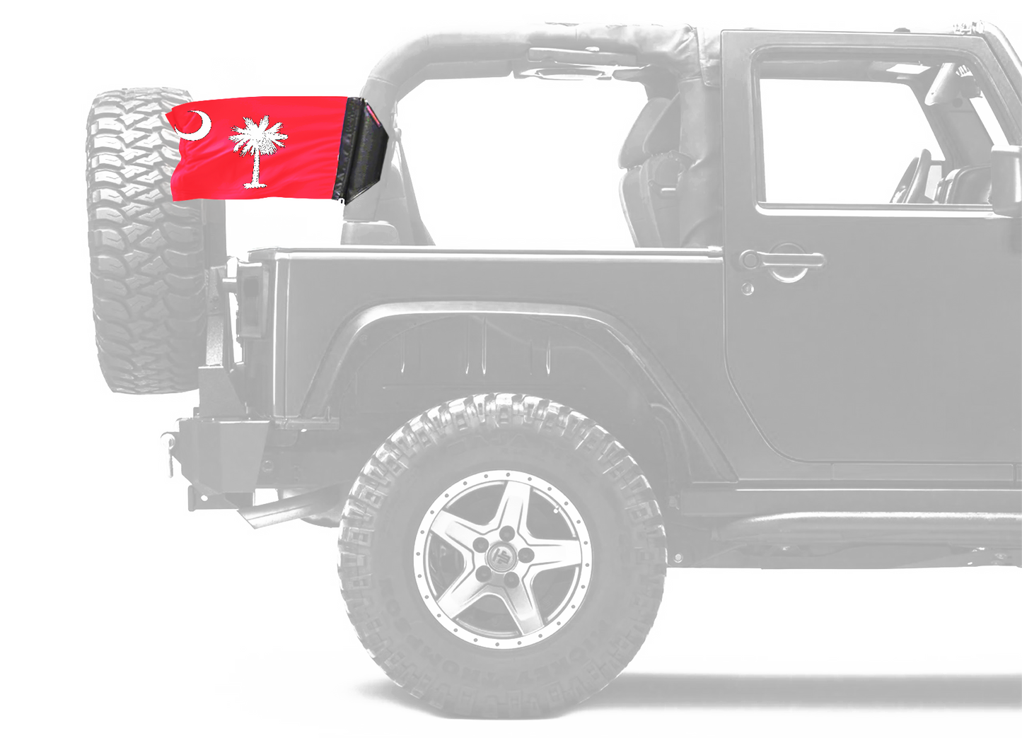 State Flag South Carolina Big Red 12"x18" Forever Wave Flag for Jeep Wrangler JKU 4-Door 2007-2018