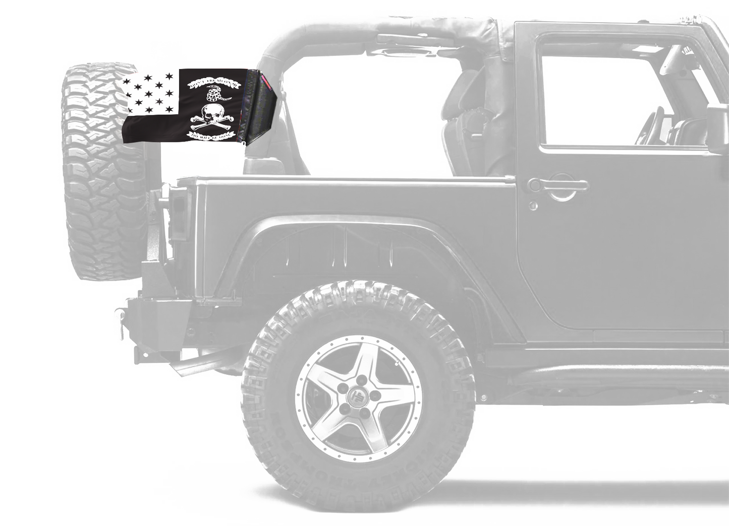 Veterans Exempt 12"x18" Forever Wave Flag for Jeep Wrangler LJ 2003-2006
