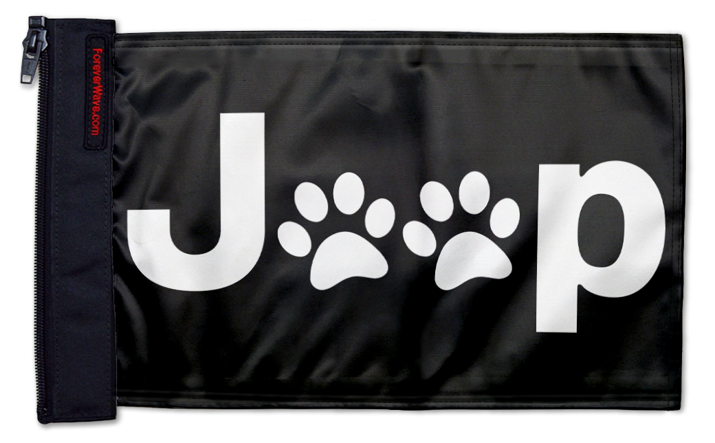 Jeep Paws 12"x18" Forever Wave Flag for Jeep Wrangler TJ 1996-2006
