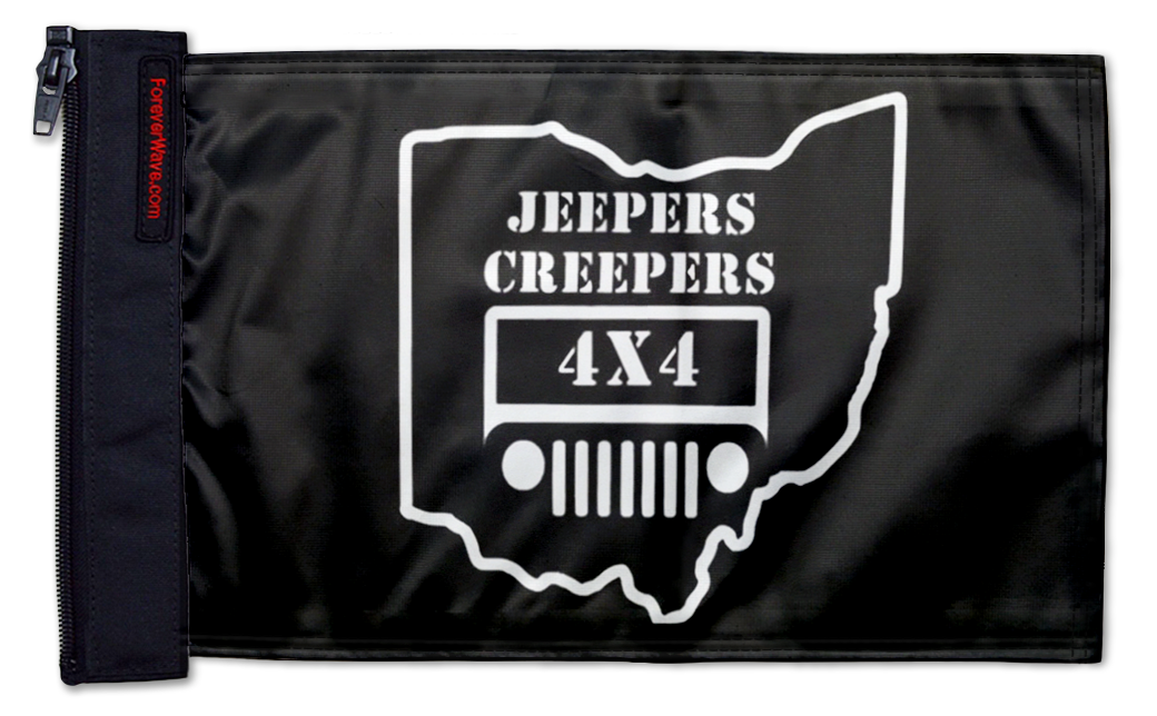 Jeepers Creepers 4x4 Flag 12"x18" Forever Wave Flag