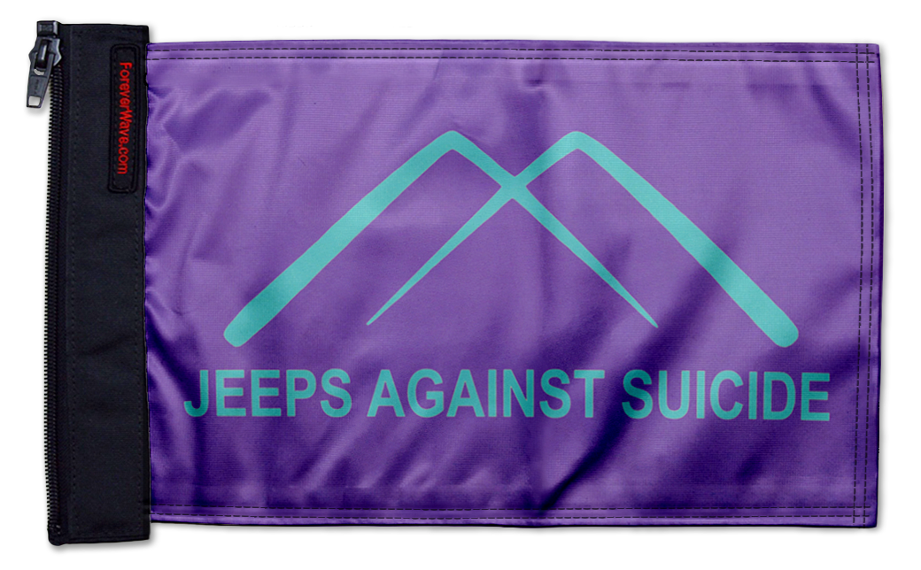 Jeeps Against Suicide Flag 12"x18" Forever Wave Flag
