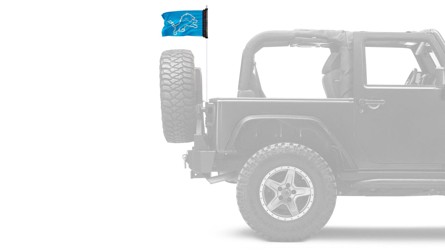 Detroit Lions 11"x17" Forever Wave Flag for Jeep Wrangler YJ 1986-1995