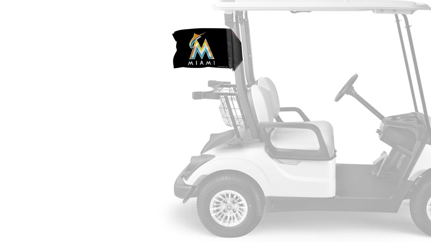 Miami Marlins 11"x17" Forever Wave Flag for Golf Carts