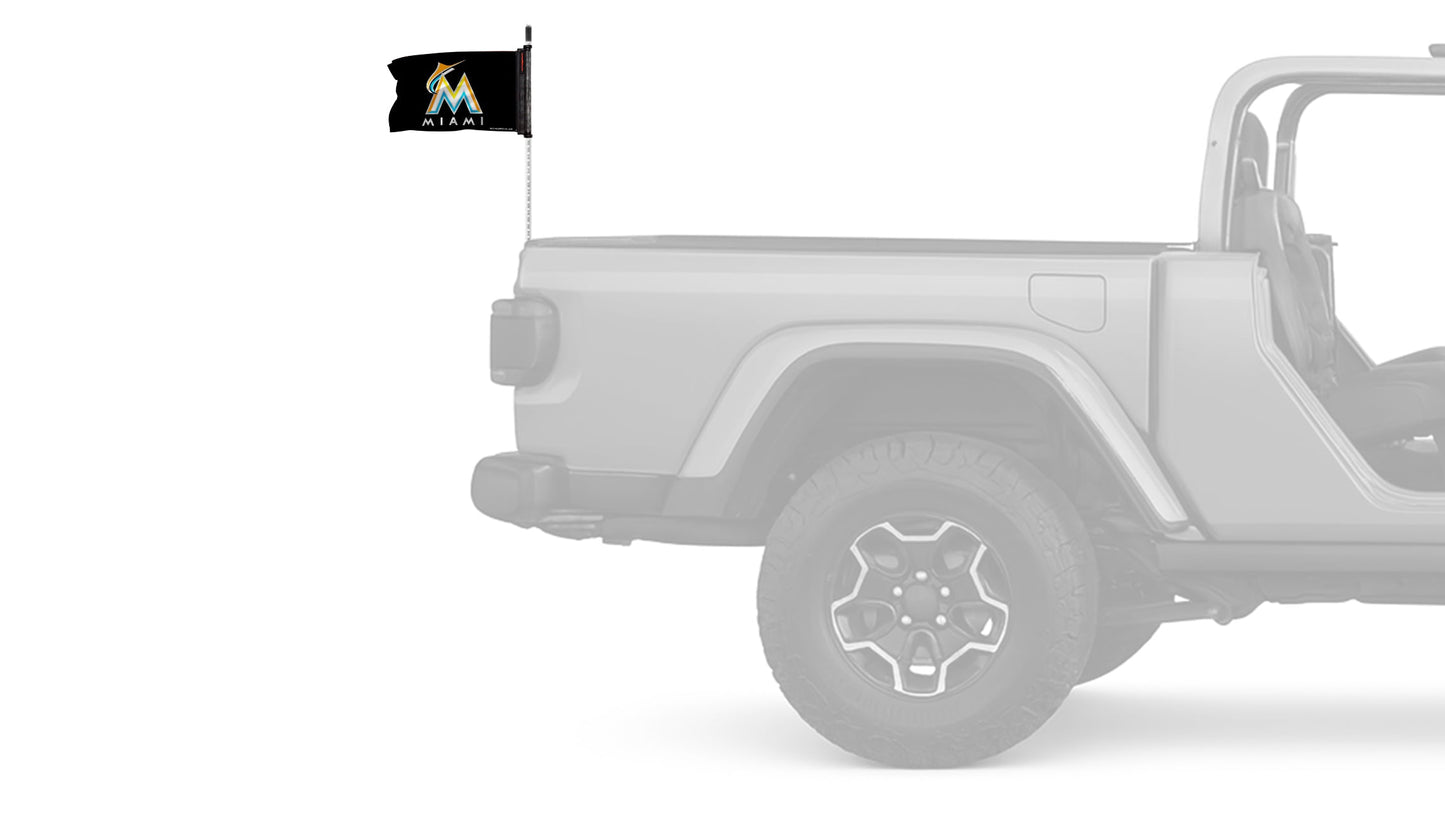 Miami Marlins 11"x17" Forever Wave Flag for Jeep Wrangler TJ 1996-2006