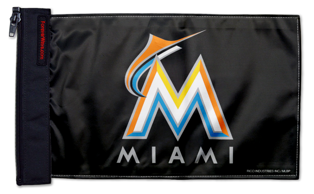 Miami Marlins 11"x17" Forever Wave Flag for Golf Carts