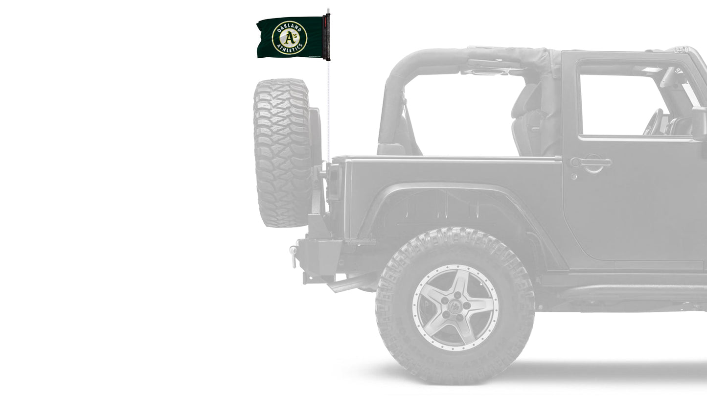 Oakland A's 11"x17" Forever Wave Flag for Jeep Wrangler JL 2-Door 2018-Present