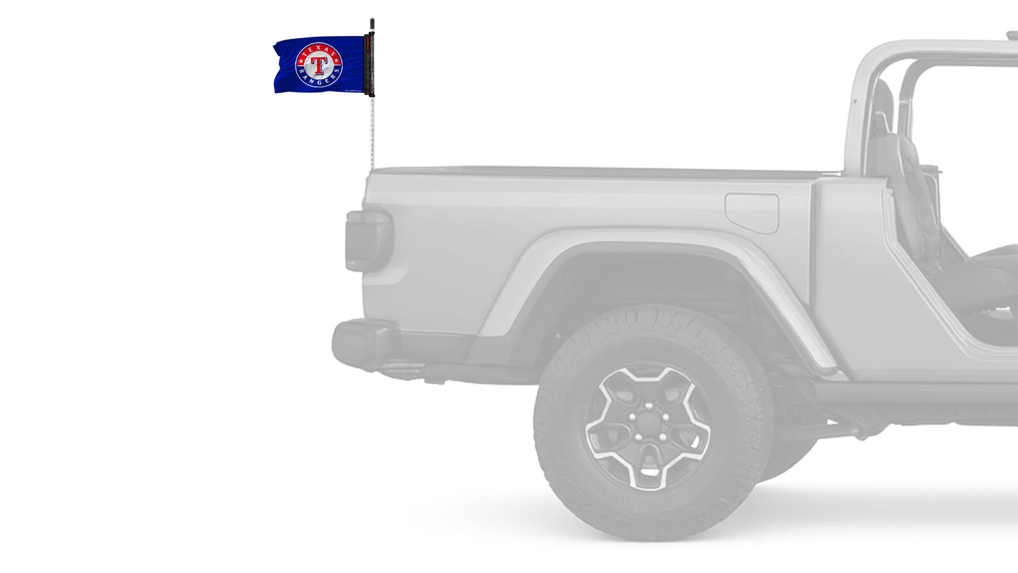 Texas Rangers 11"x17" Forever Wave Flag for Jeep Wrangler JK 2-Door 2007-2018