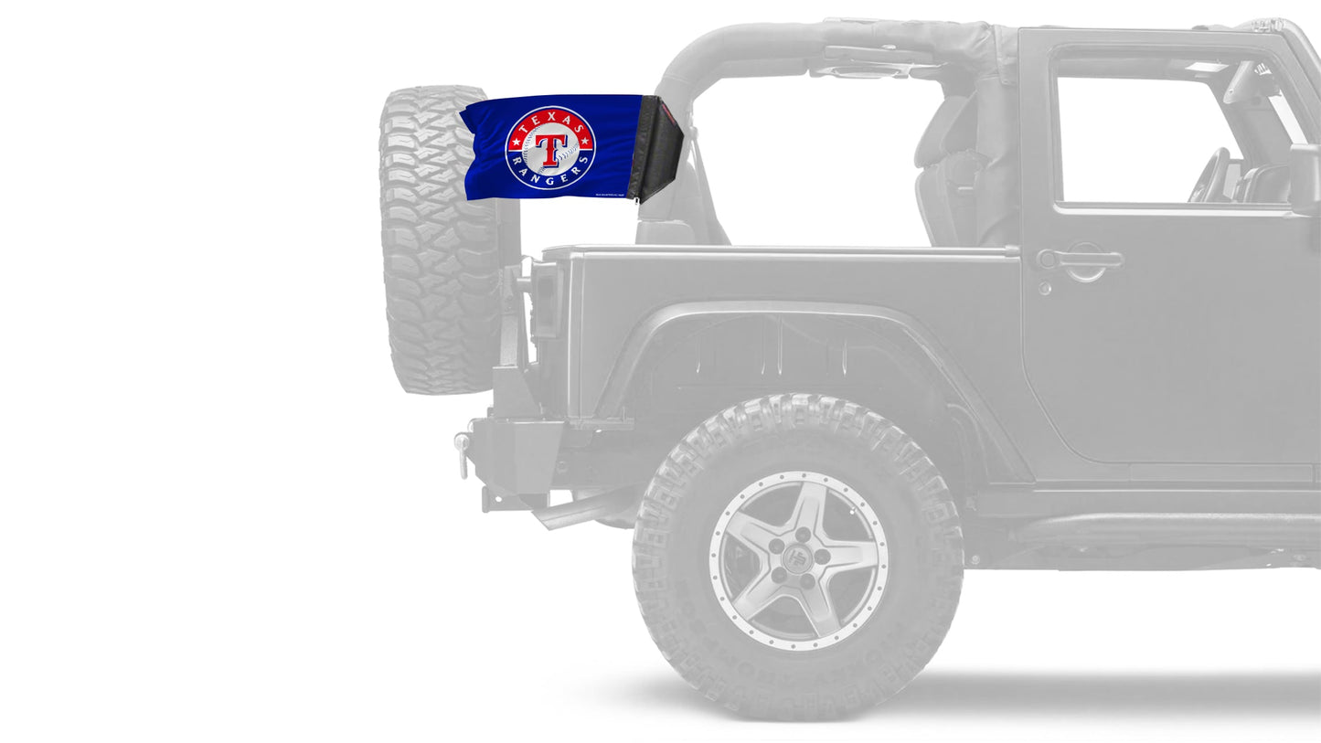 Texas Rangers 11"x17" Forever Wave Flag for Jeep Wrangler YJ 1986-1995