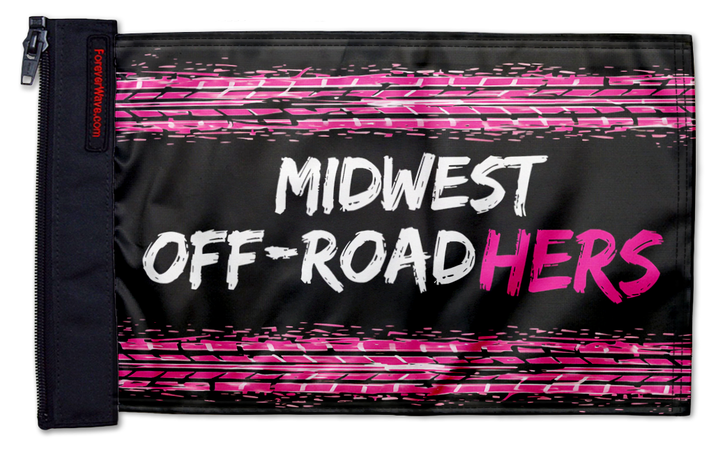 Midwest Off-Road Hers Flag 12"x18" Forever Wave Flag