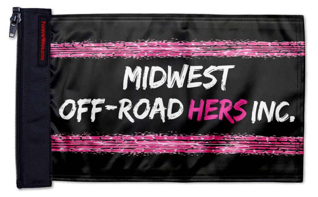 Midwest Off-Road Hers Flag 12"x18" Forever Wave Flag