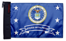 Air Force Served With Pride 12"x18" Forever Wave Flag for Jeep Wrangler JL 2-Door 2018-Present