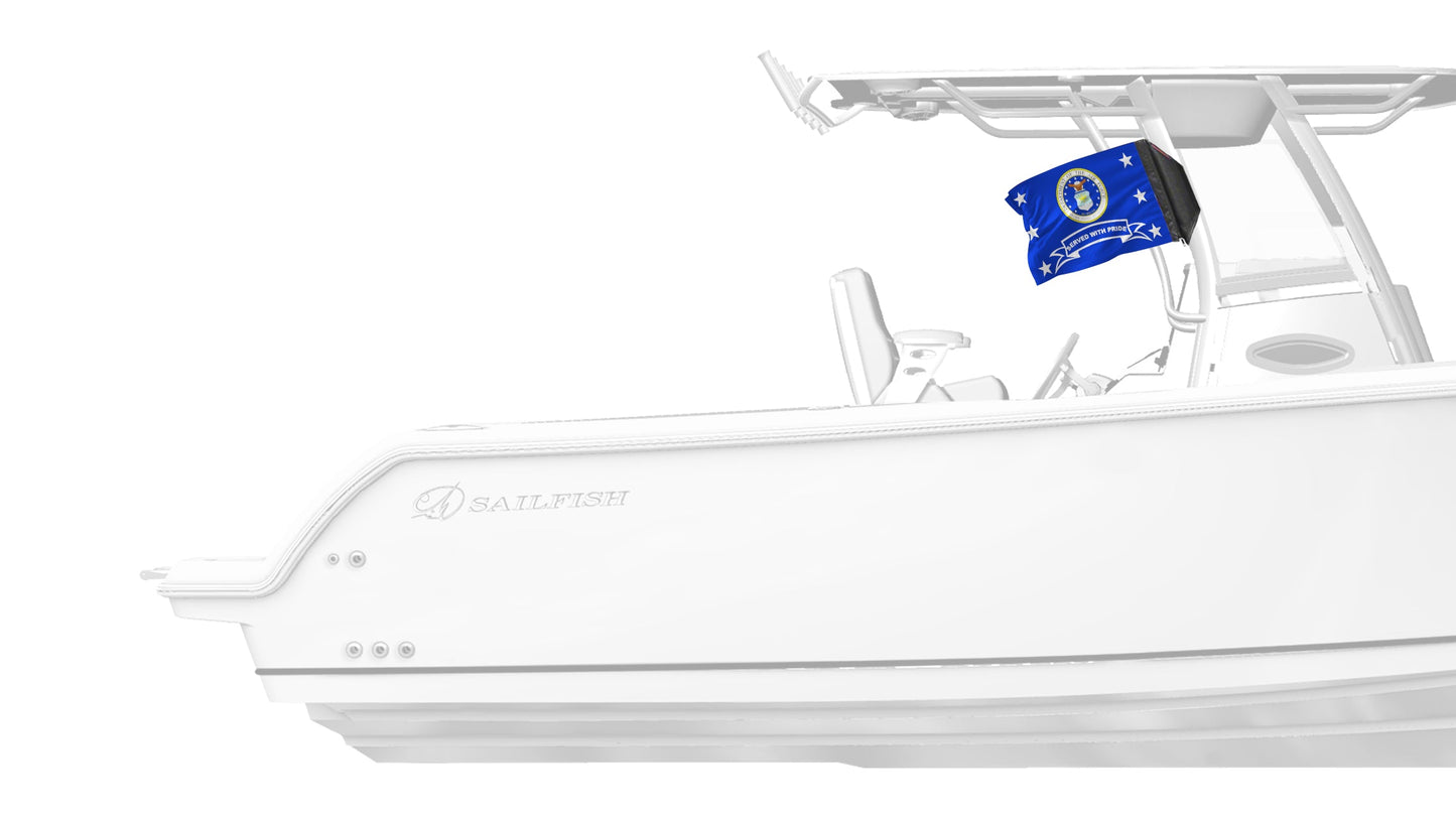 Air Force Served With Pride 12"x18" Forever Wave Flag for Boats