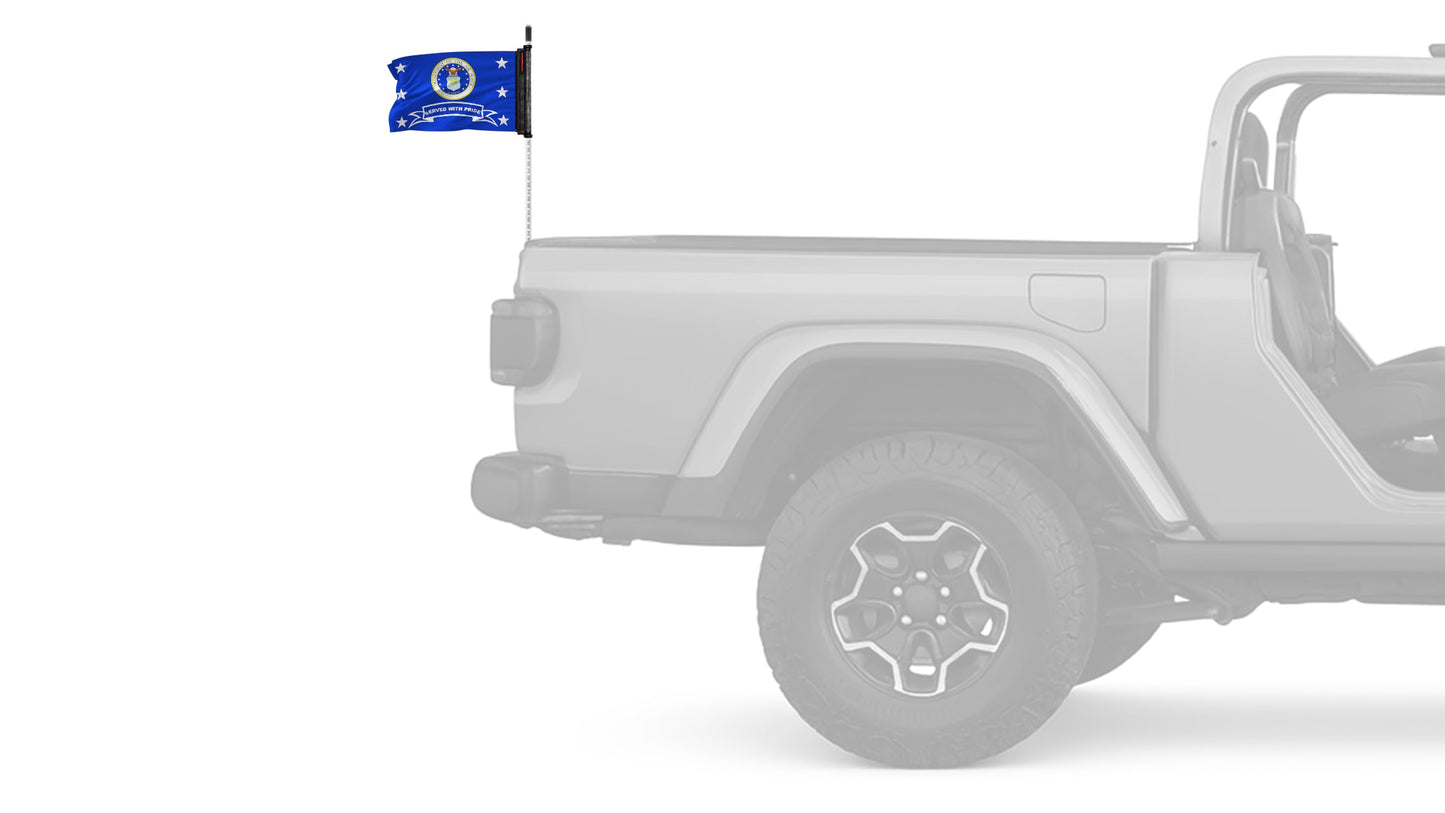 Air Force Served With Pride 12"x18" Forever Wave Flag for Bronco
