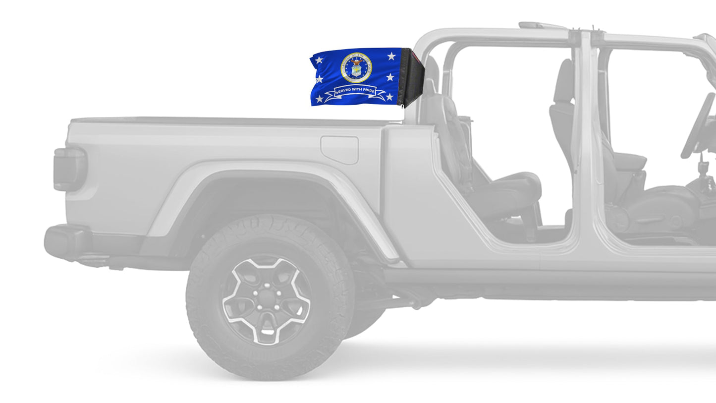 Air Force Served With Pride 12"x18" Forever Wave Flag for Jeep Gladiator JT