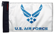 Air Force White12"x18" Forever Wave Flag for Boats