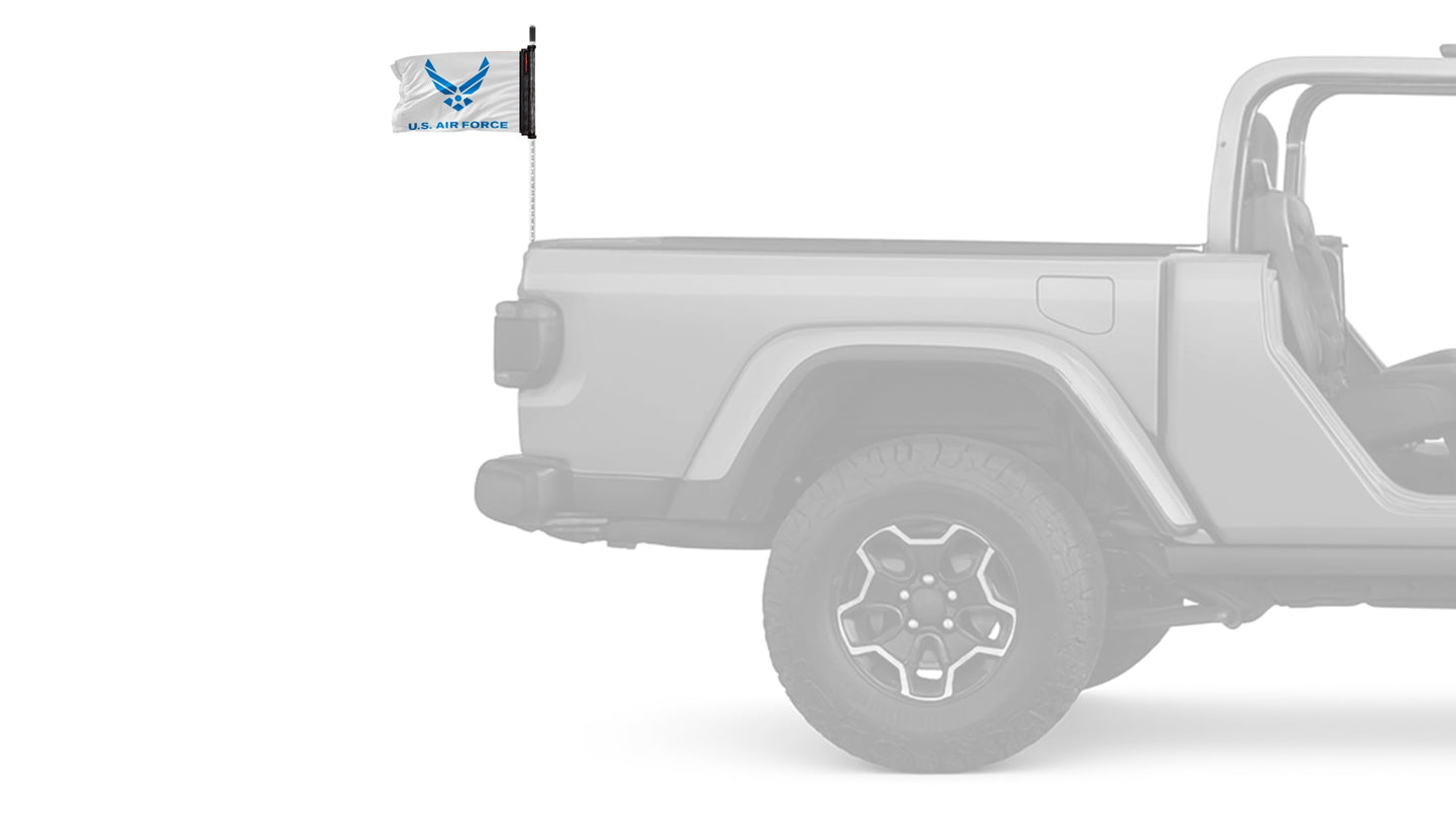Air Force White12"x18" Forever Wave Flag for Jeep Wrangler CJ-7 and CJ-8 1976-1986