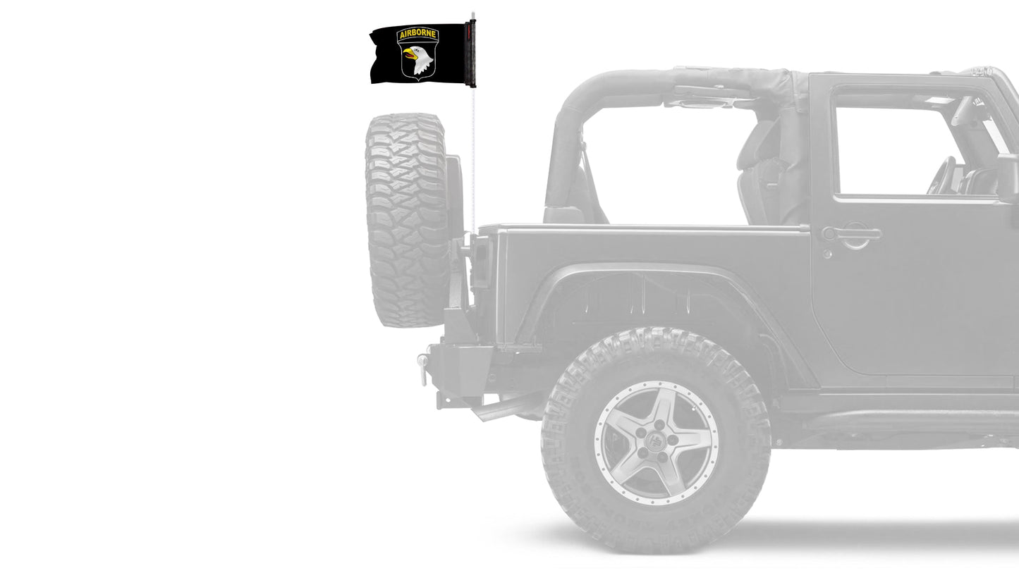 Airborne 101st Division 12"x18" Forever Wave Flag for Jeep Wrangler CJ-7 and CJ-8 1976-1986