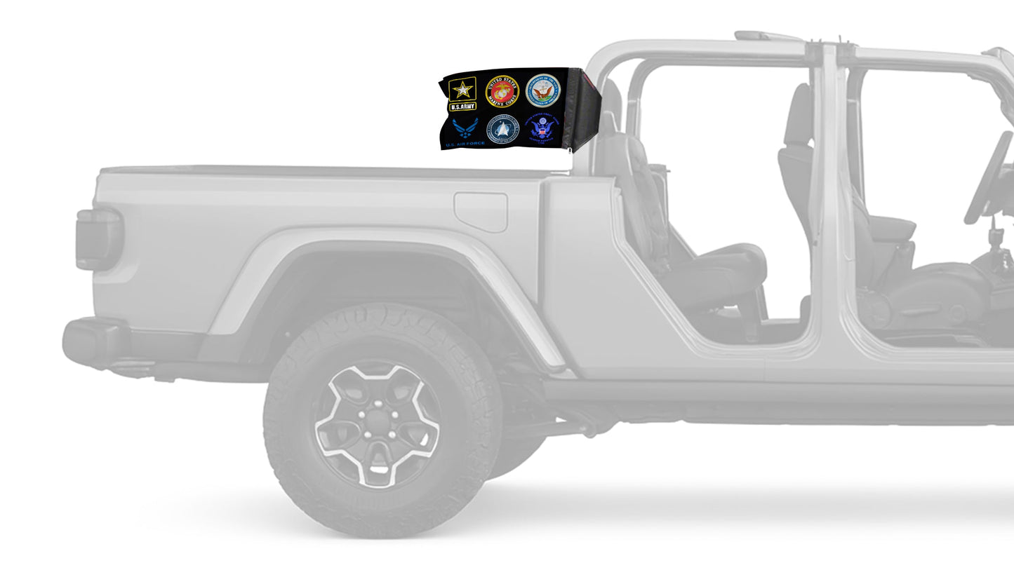 Armed Forces 12"x18" Forever Wave Flag for Jeep Gladiator JT