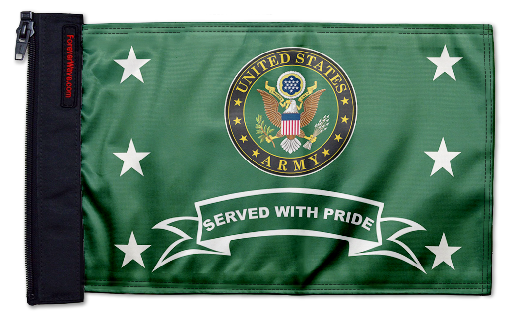 Army Served With Pride 12"x18" Forever Wave Flag for UTVs