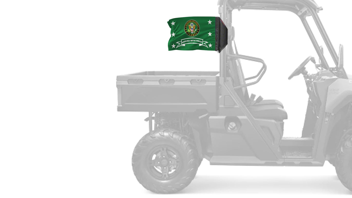 Army Served With Pride 12"x18" Forever Wave Flag for UTVs