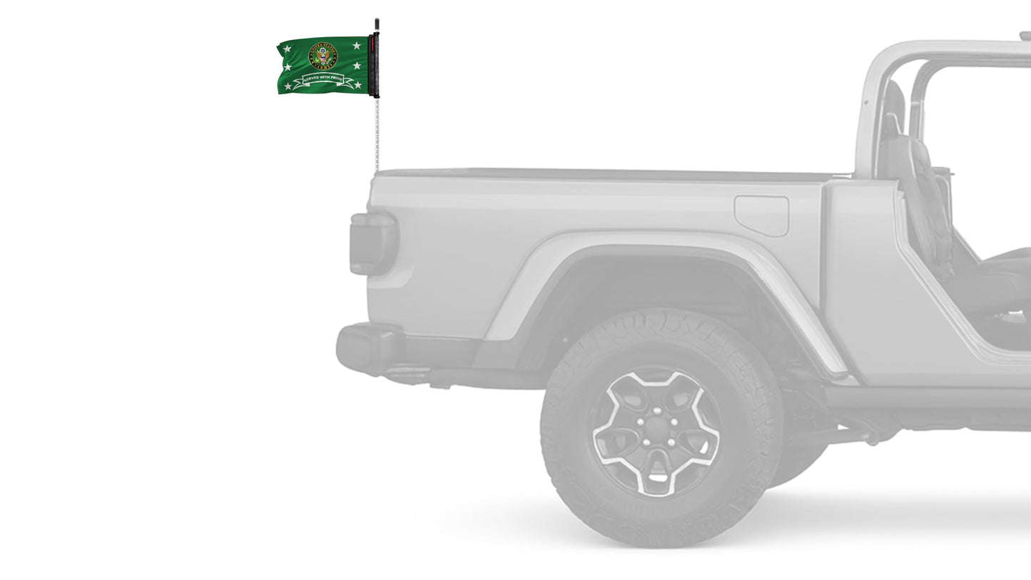 Army Served With Pride 12"x18" Forever Wave Flag for Jeep Wrangler JL 2-Door 2018-Present