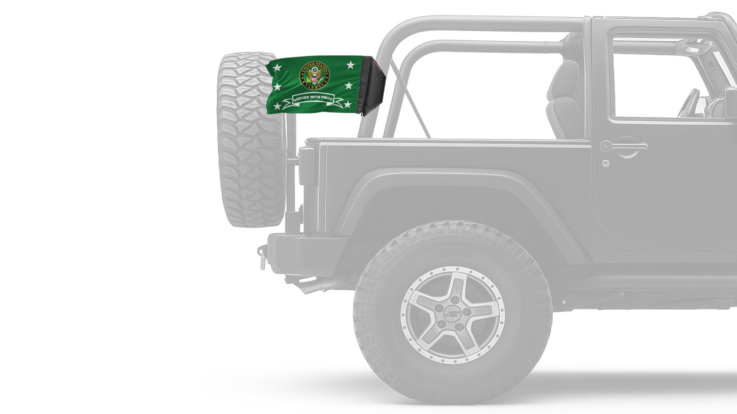 Army Served With Pride 12"x18" Forever Wave Flag for Jeep Wrangler JL 2-Door 2018-Present
