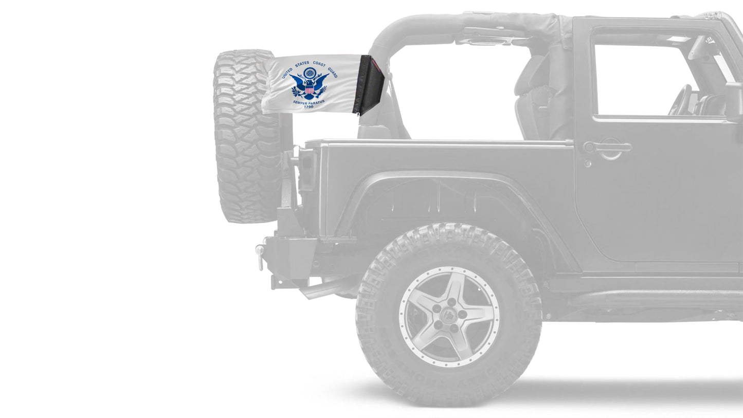 Coast Guard 12"x18" Forever Wave Flag for Jeep Wrangler YJ 1986-1995