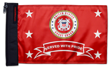 Coast Guard Served With Pride 12"x18" Forever Wave Flag for Jeep Wrangler JL 2-Door 2018-Present