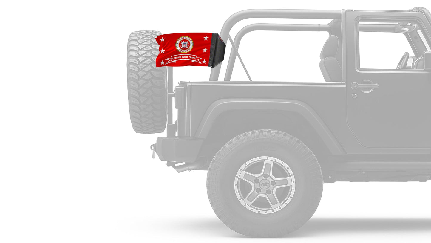 Coast Guard Served With Pride 12"x18" Forever Wave Flag for Jeep Wrangler JK 2-Door 2007-2018