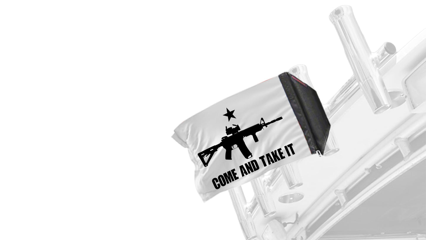 Gonzales Machine Gun 12"x18" Forever Wave Flag for Boats