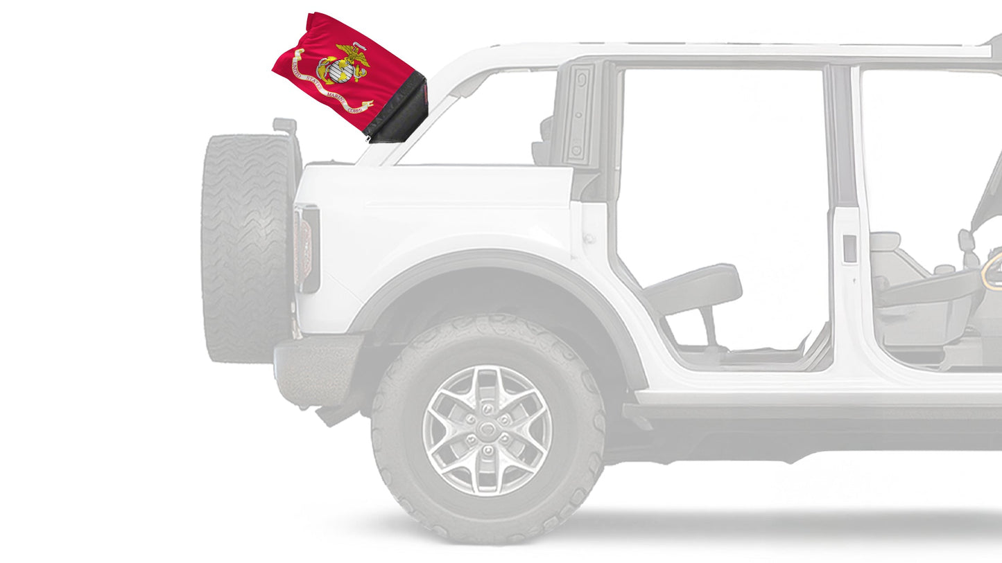 Marines 12"x18" Forever Wave Flag for Bronco