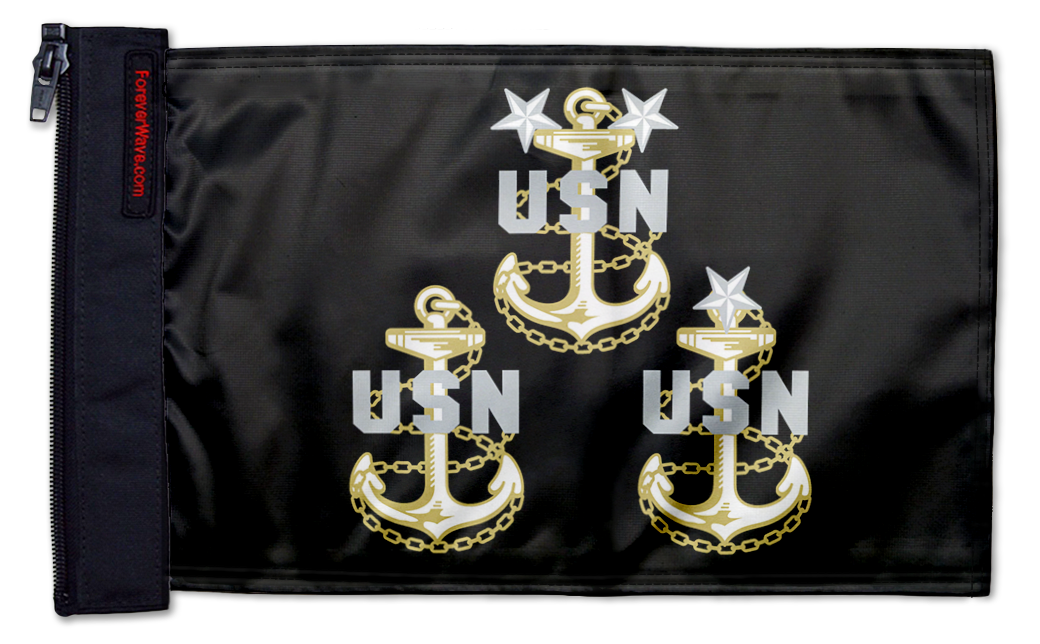 Navy Chief Petty Officers 12"x18" Forever Wave Flag for UTVs