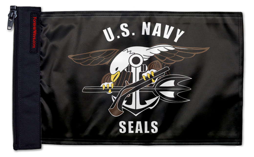 Navy Seals 12"x18" Forever Wave Flag for Boats