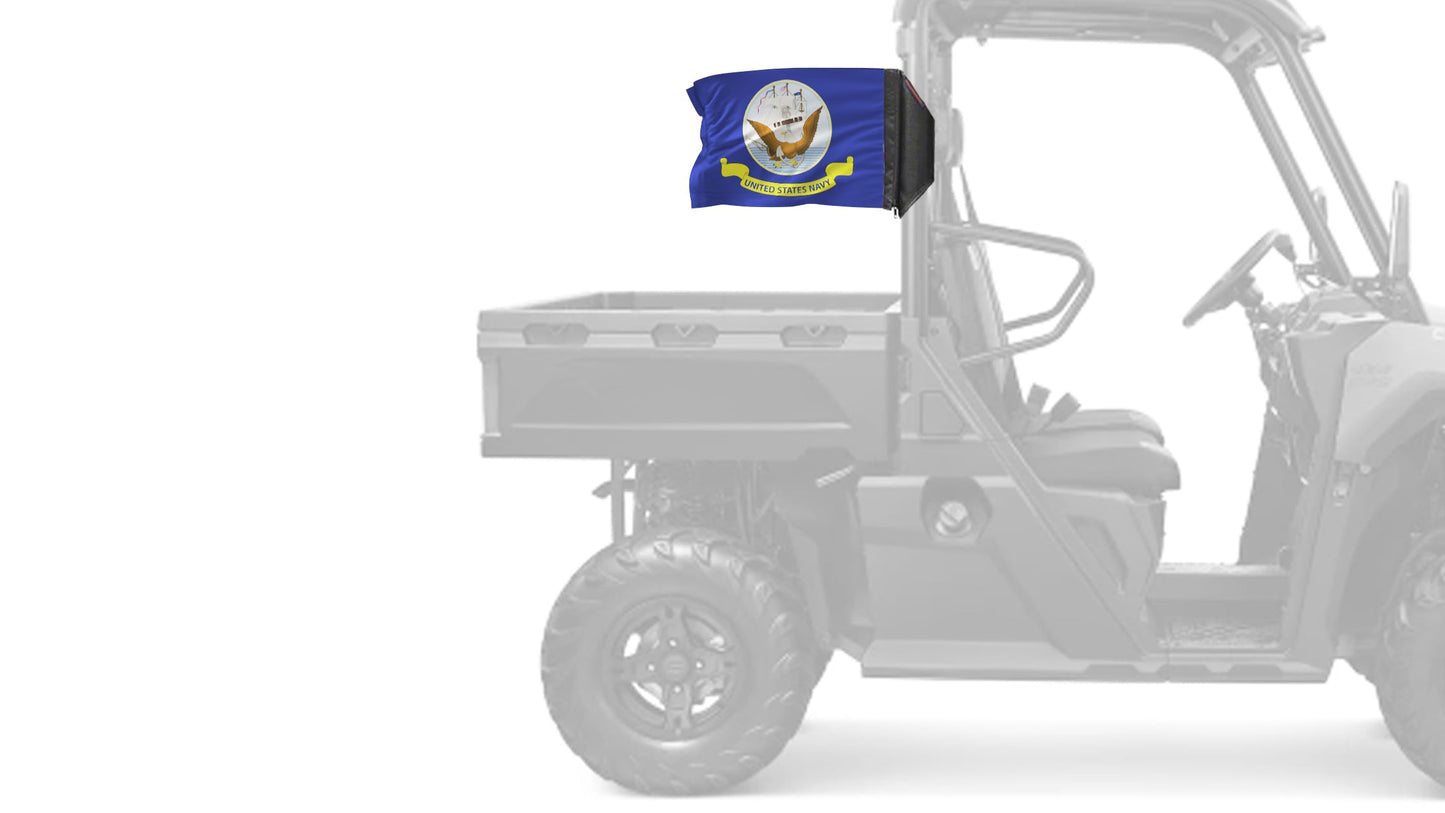 Navy 12"x18" Forever Wave Flag for UTVs