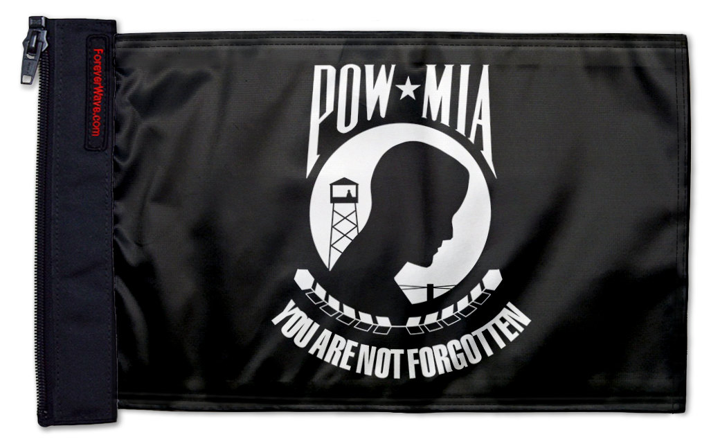 POW MIA 12"x18" Forever Wave Flag for Bronco
