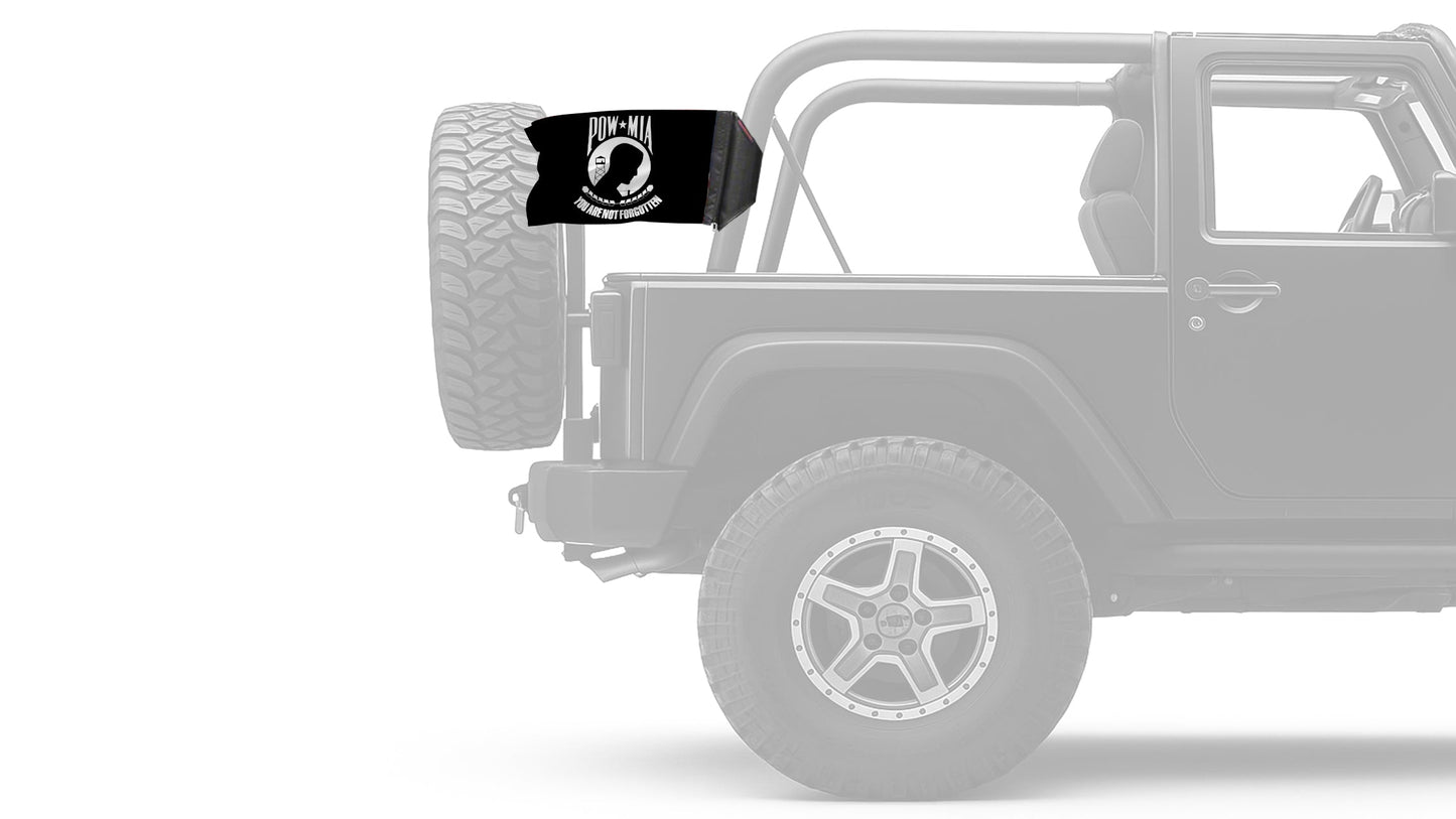 POW MIA 12"x18" Forever Wave Flag for Jeep Wrangler JK 2-Door 2007-2018