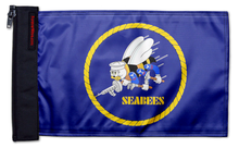 Navy Seabees 12"x18" Forever Wave Flag for Golf Carts