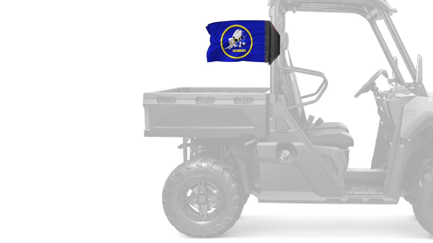 Navy Seabees 12"x18" Forever Wave Flag for UTVs
