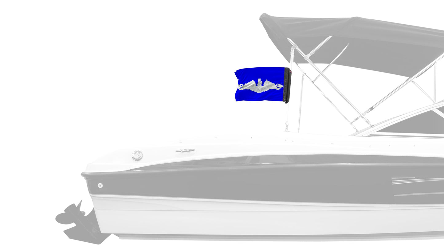 Submarine Silver Dolphins 12"x18" Forever Wave Flag for Boats