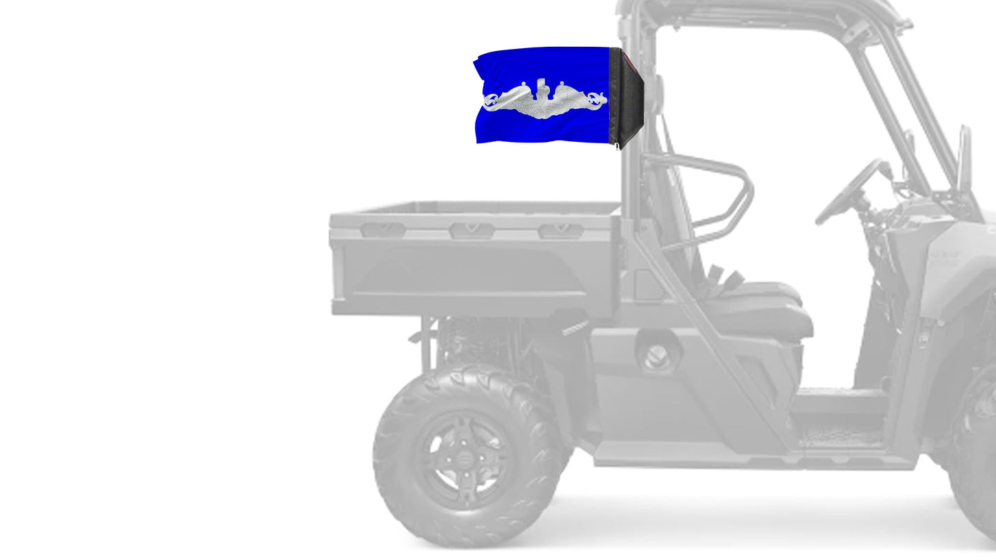 Submarine Silver Dolphins 12"x18" Forever Wave Flag for UTVs
