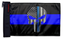 Thin Blue Line Punisher 12"x18" Forever Wave Flag for Bronco