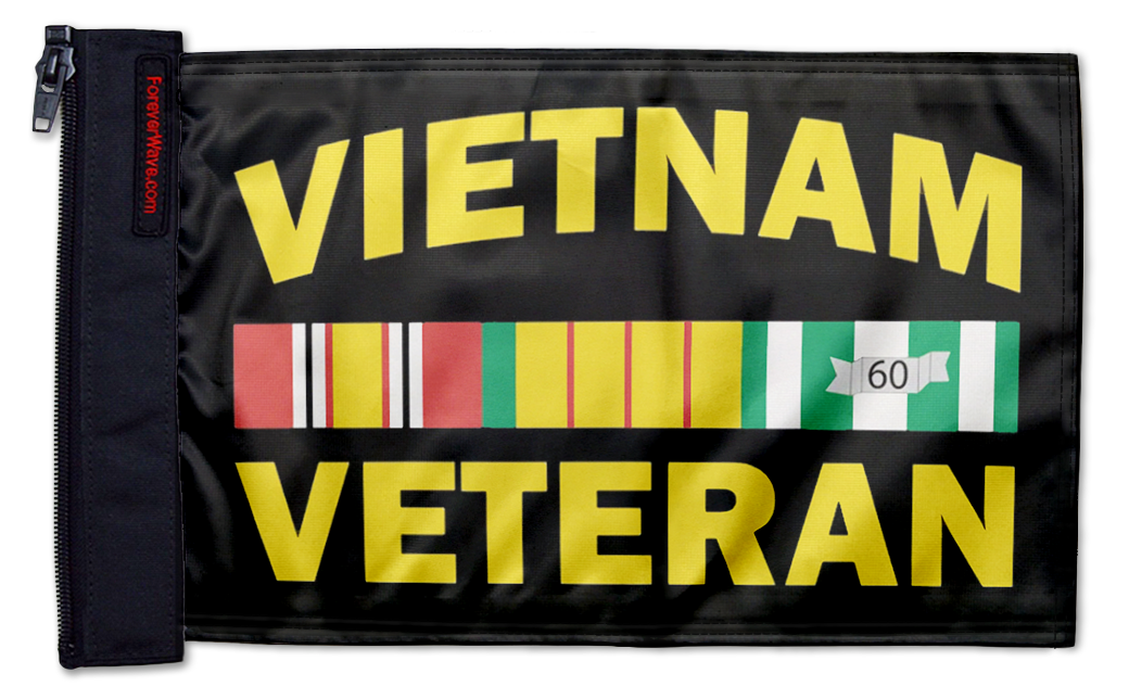 Vietnam Veteran 12"x18" Forever Wave Flag for Boats