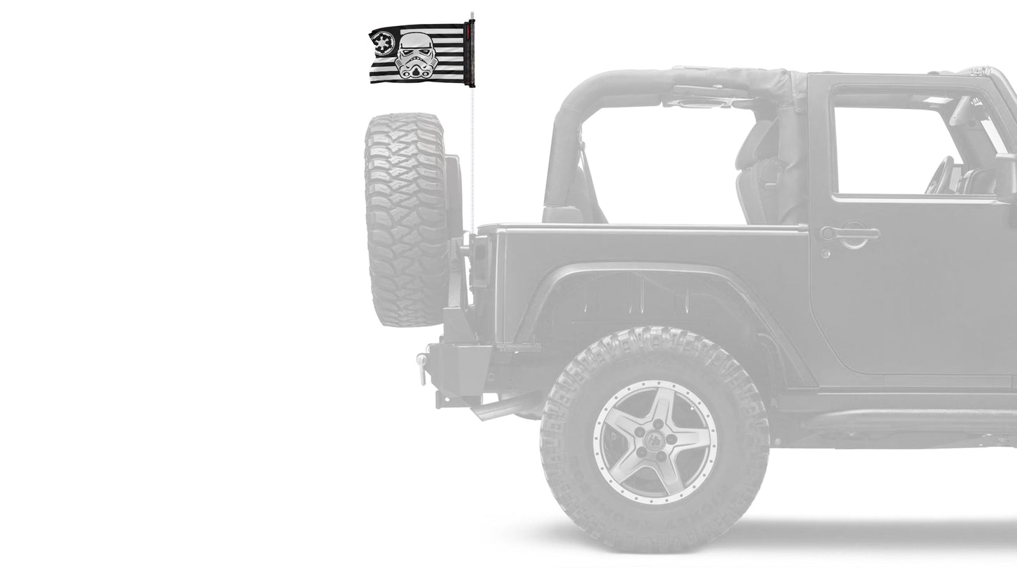 Star Wars Stormtrooper Imperial 12"x18" Forever Wave Flag for Bronco