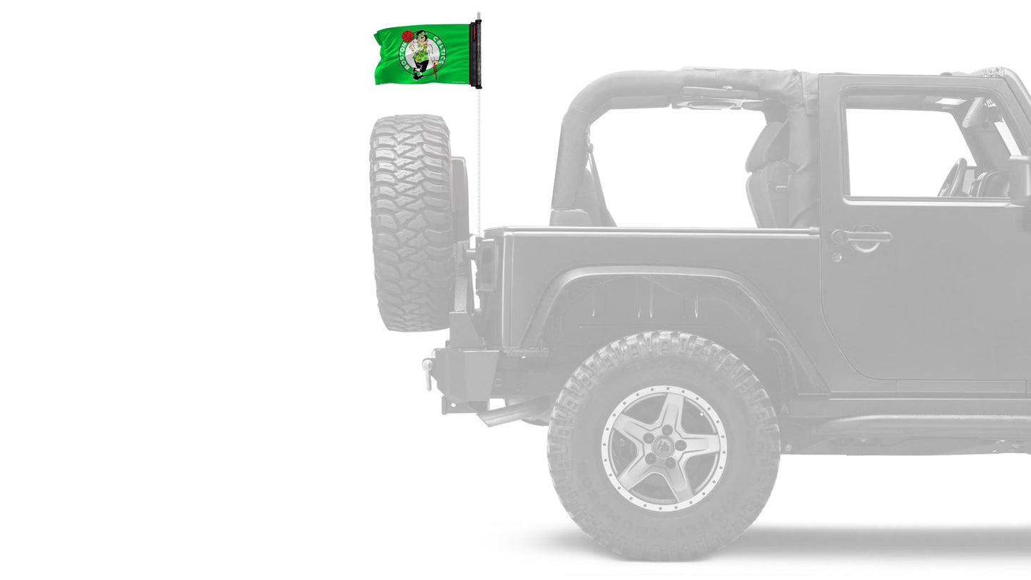 Boston Celtics 11"x17" Forever Wave Flag for Jeep Wrangler JK 2-Door 2007-2018