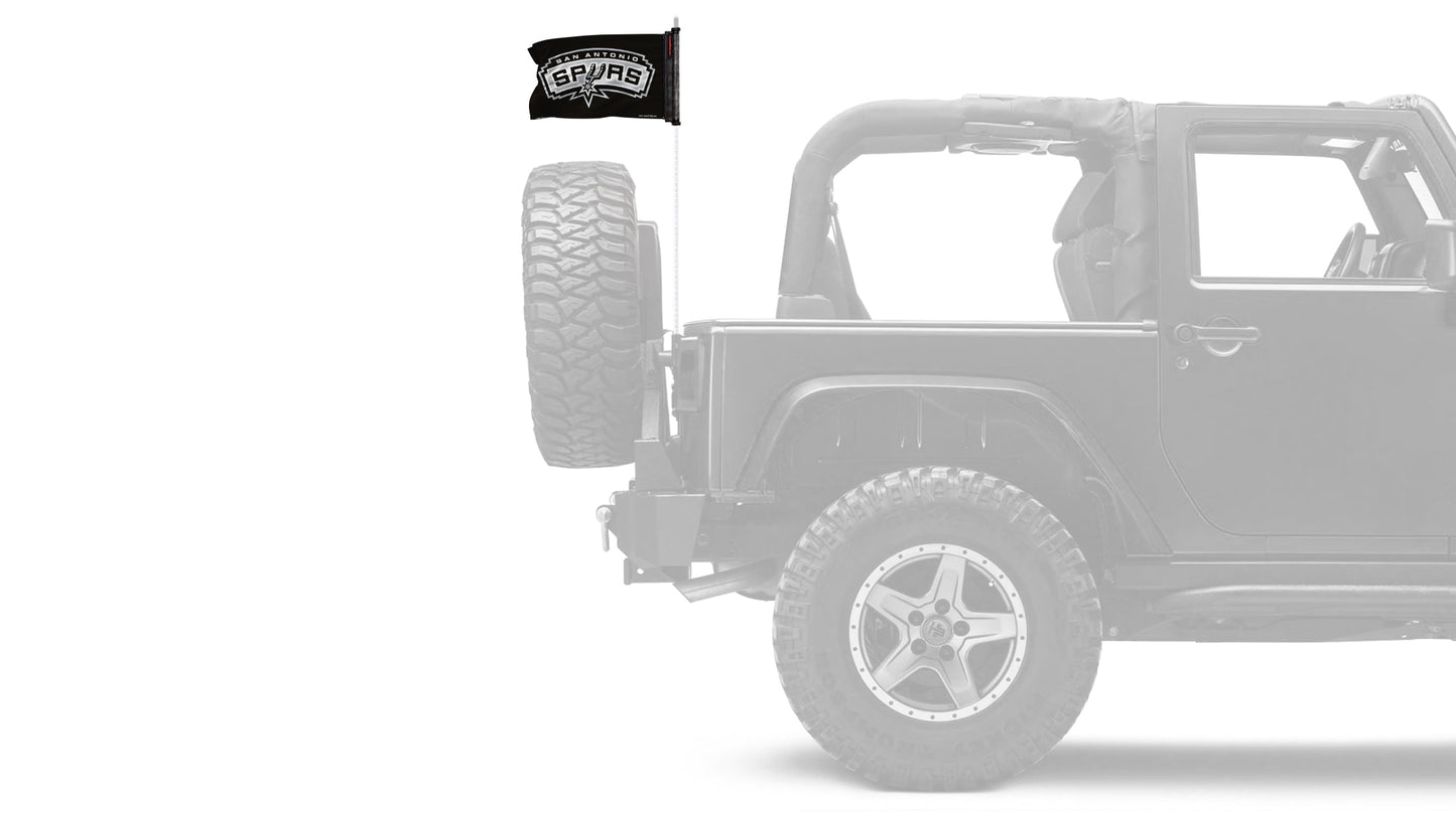 San Antonio Spurs 11"x17" Forever Wave Flag for Jeep Wrangler TJ 1996-2006