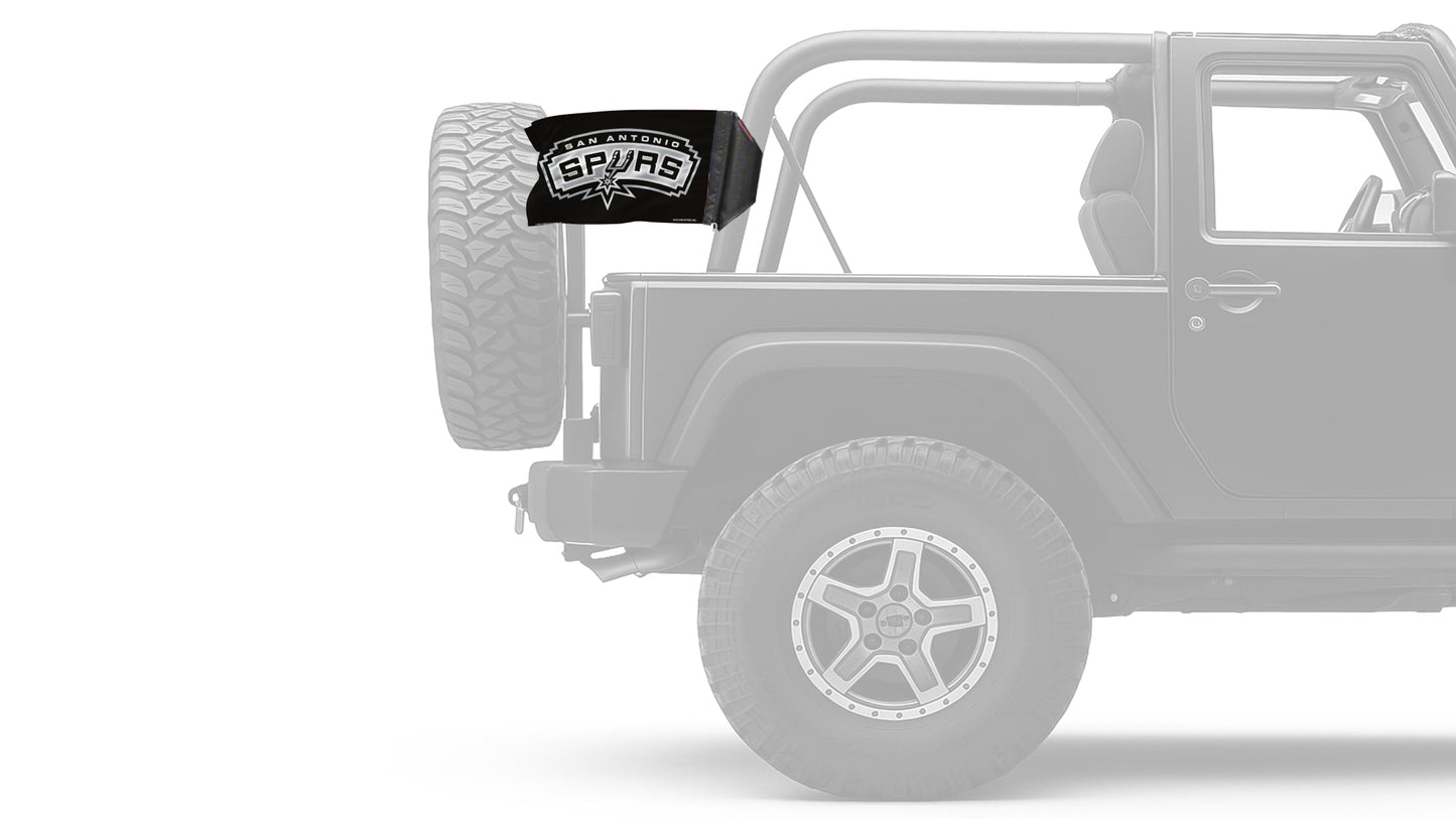 San Antonio Spurs 11"x17" Forever Wave Flag for Jeep Wrangler YJ 1986-1995