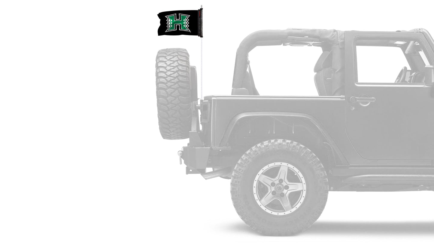 Hawaii Warriors 11"x17" Forever Wave Flag for Jeep Wrangler JLU 4-Door 2018-Present