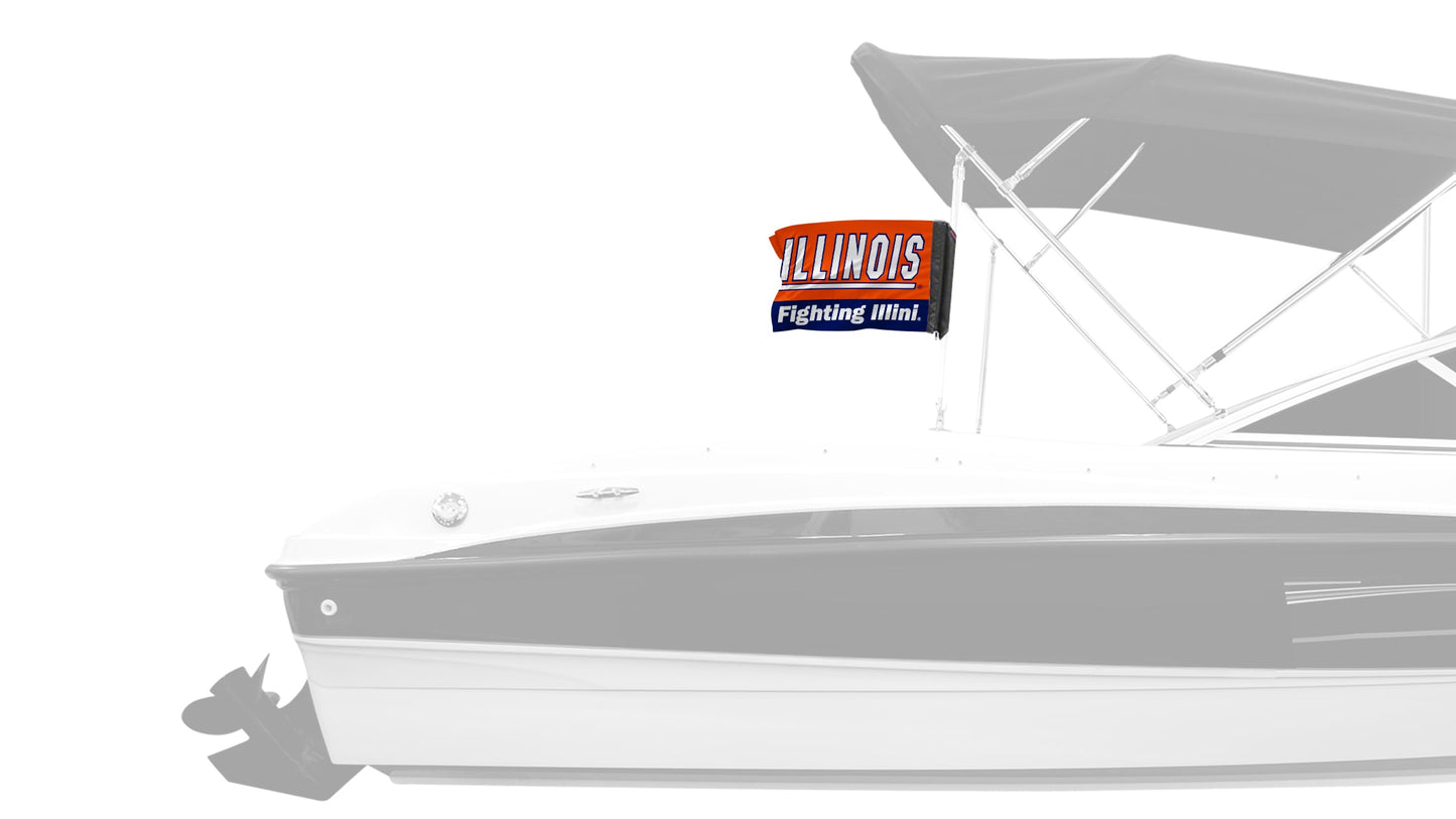 Illinois 11"x17" Forever Wave Flag for Boats