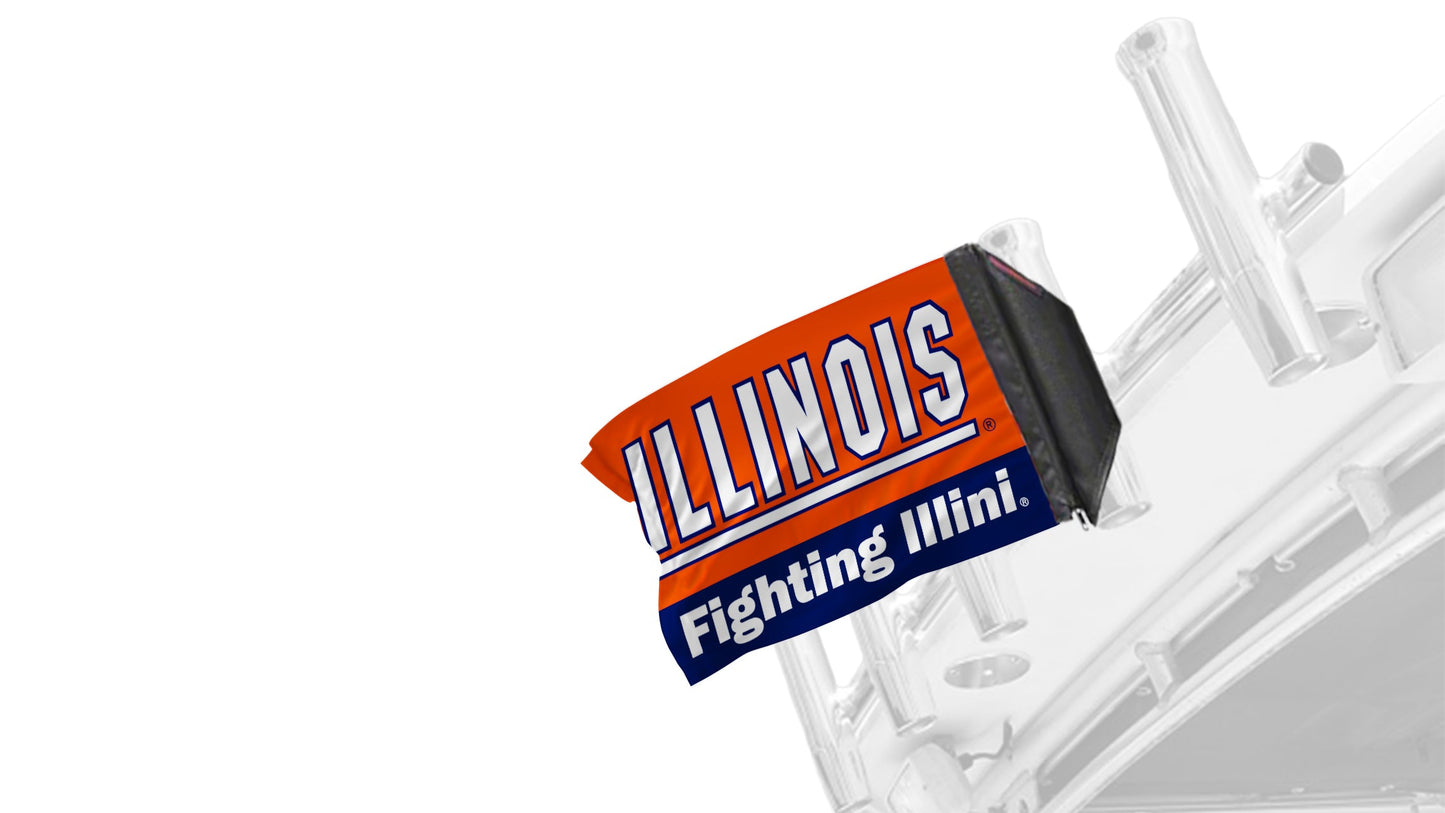Illinois 11"x17" Forever Wave Flag for Boats