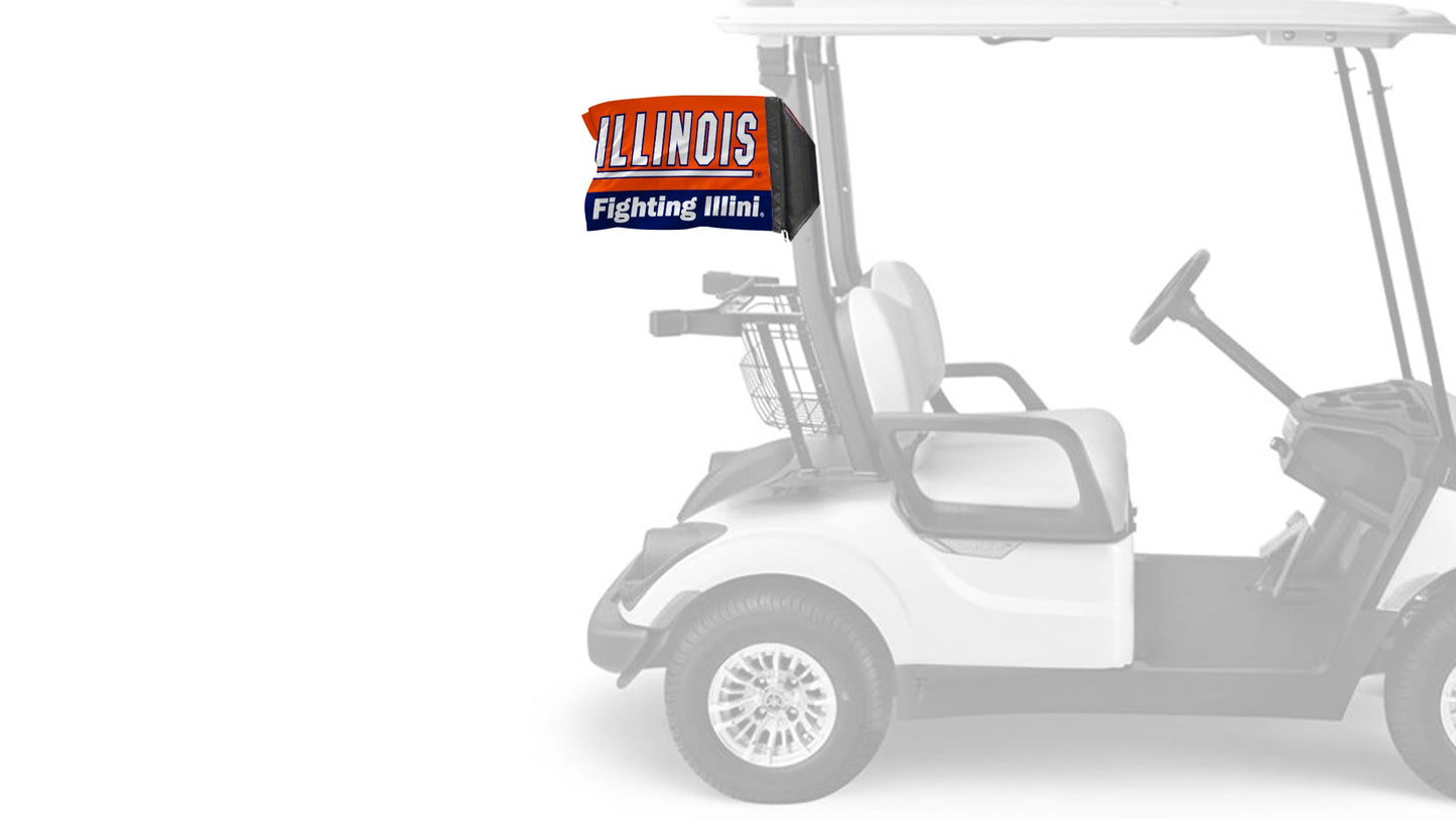 Illinois 11"x17" Forever Wave Flag for Golf Carts